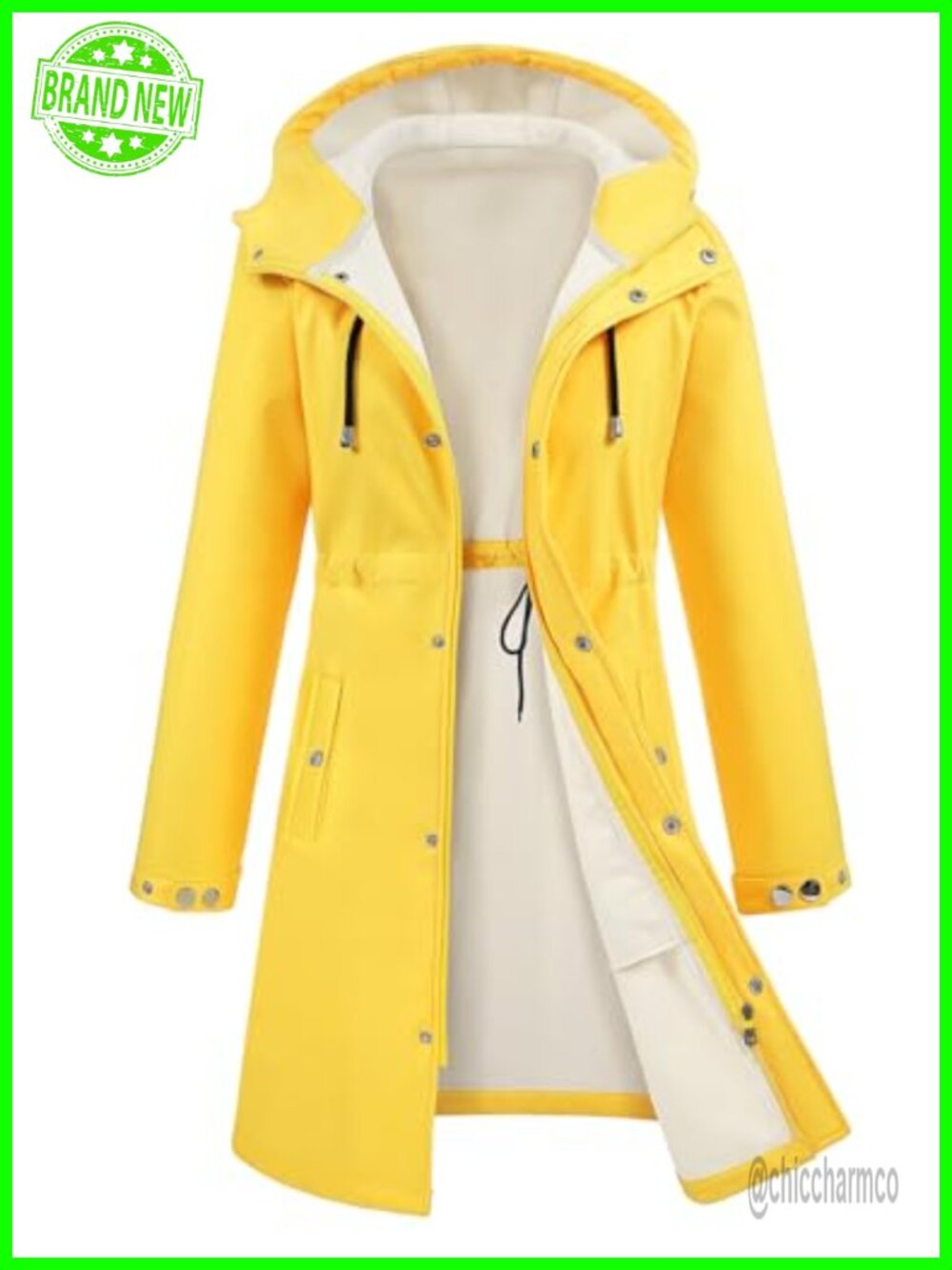 Women's Softshell Long Rain Jacket Waterproof Fleece Lined Hooded Windbreaker